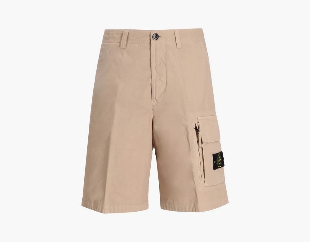 Stone Island Bermuda Cargo Shorts Beige