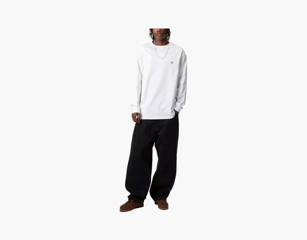 Carhartt WIP Chase Logo Long Sleeve Off-White