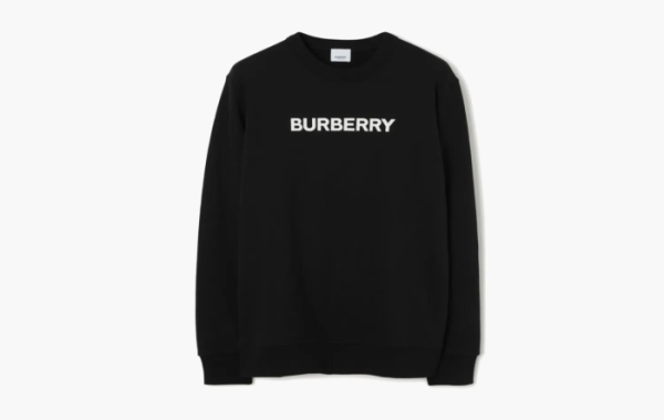Burberry Logo Print Cotton Sweatshirt Black 