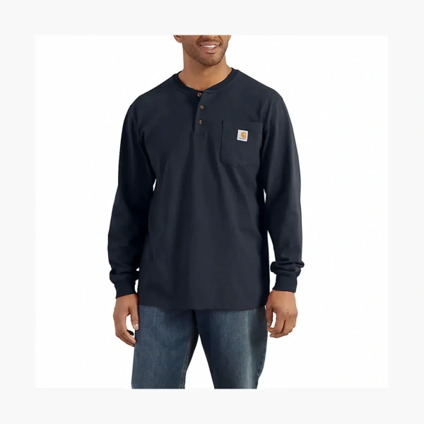 Carhartt K128 HEAVYWEIGHT LONG-SLEEVE POCKET HENLEY T-SHIRTT LOOSE FIT 