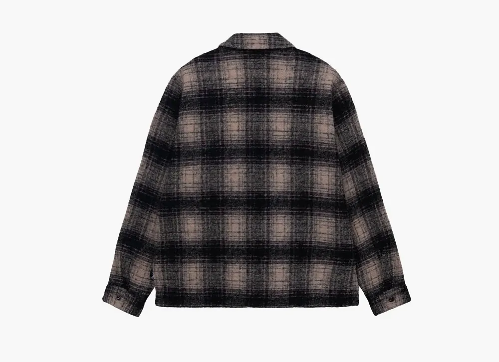 Stussy Wool Plaid Zip Shirt Lilac