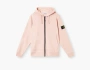 Stone Island Organic Cotton Fleece Hooded Sweatshirt with Drawstring Hood and Zip Antique Rose 