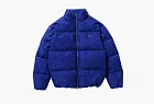 A Bathing Ape Tonal Solid Camo Puffer Down Jacket Blue