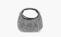 Miu Miu Wander Satin And Silk Mini Hobo Bag With Syntentic Crystals Black 