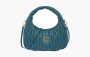 Miu Miu Wander Materasse Nappa Leather Mini Hobo Tote Bag "Blue" 