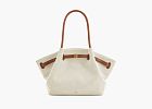 JW PEI Hana Medium Tote Bag Brown Canvas