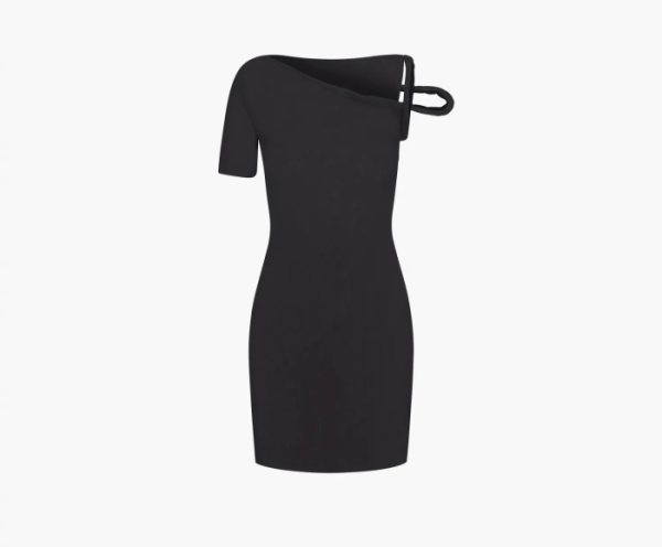 Khy Mesh Stretch Twist Mini Dress Black 