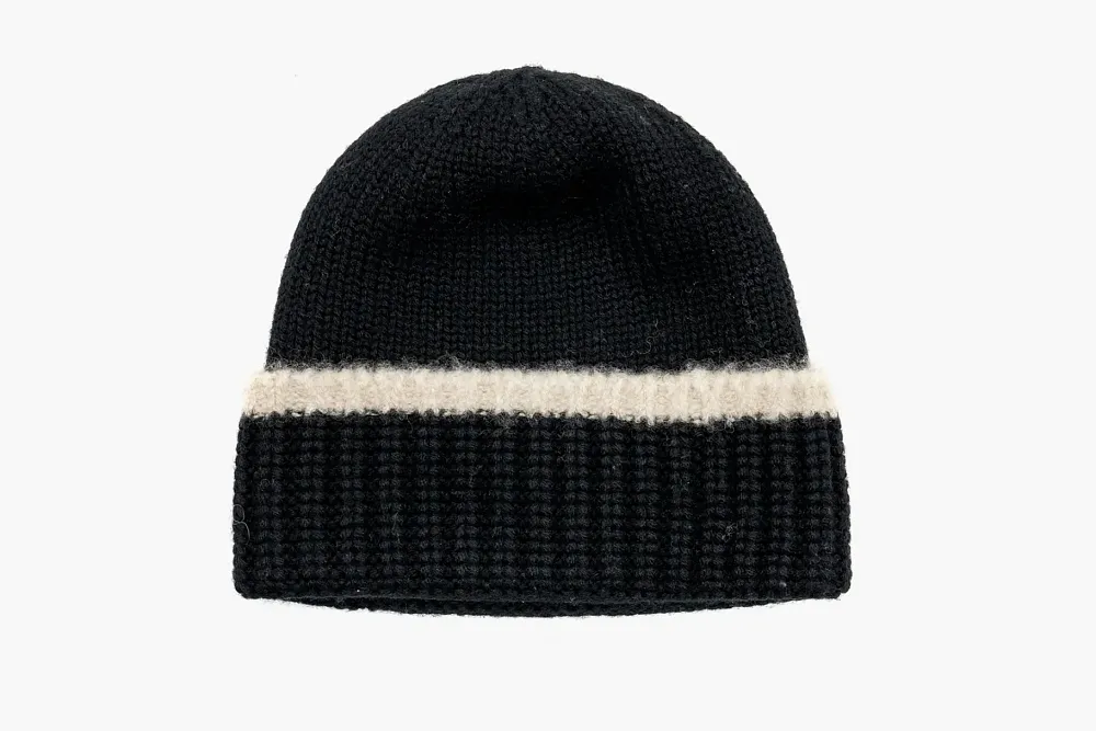 Chanel Beanie Hat Wool Black / White