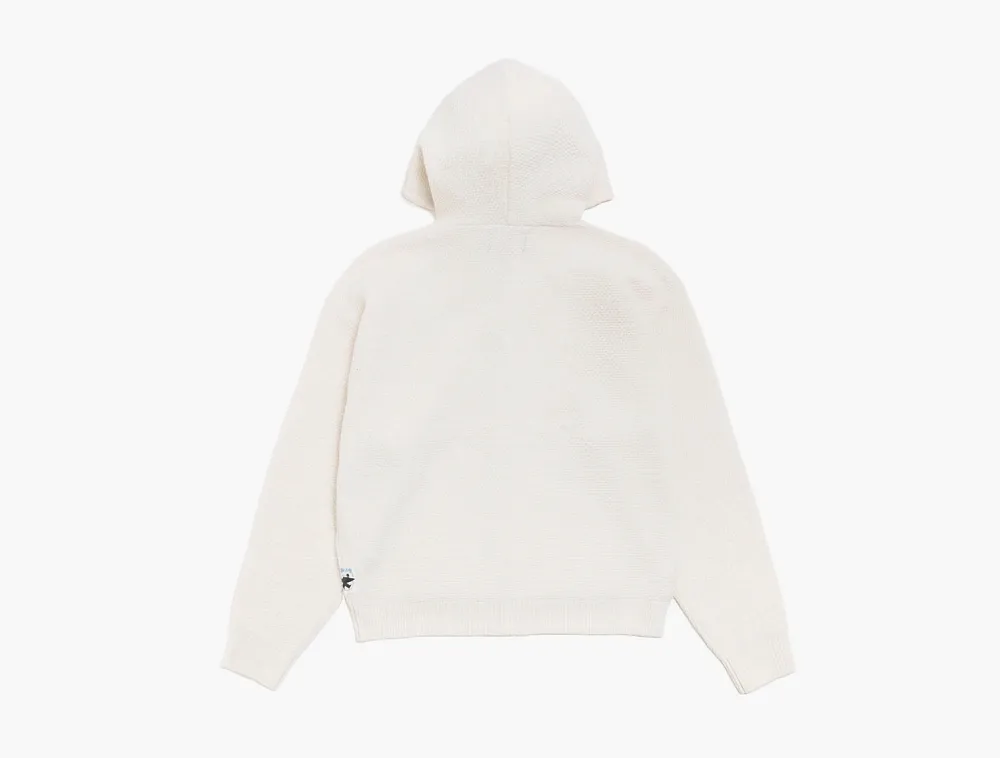 Stussy Textured Zip Hooded Sweater Bone