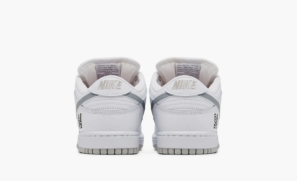 Nike Dunk Low SB x Supreme White Metallic Silver