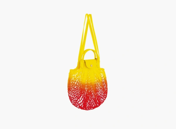 Longchamp Le Pliage Filet Top Handle Bag  Ombre Yellow/Orange 