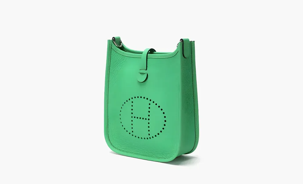 HERMES Evelyne Leather Crossbody Bag Green