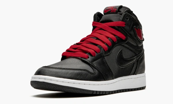Air Jordan 1 High GS Black Satin / Gym Red 