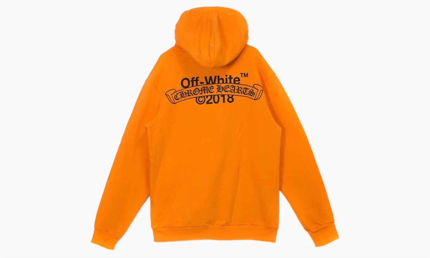 OFF-WHITE x Chrome Hearts 2018 Hoodie "Orange/Black" 