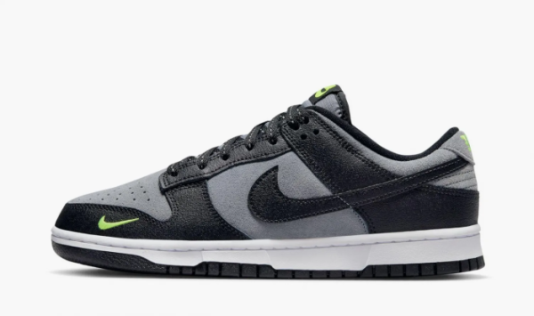 Nike Dunk Low Black Cool Grey Volt Mini Swoosh 