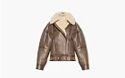 Acne Studios Leather Shearling Jacket Brown Biker