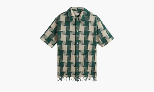 Kith Jumbo Houndstooth Boxy Collared Overshirt Conifer 