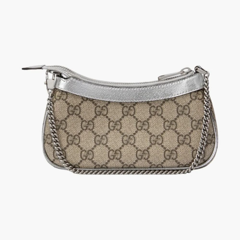 Gucci Ophidia Mini Bag Beige/Ebony/Metallic Silver