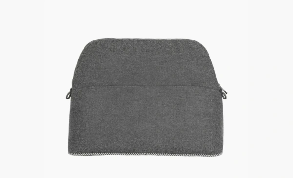 Hermès Bolide Cotton And Polyurethane Handheld Makeup Bag Gray 