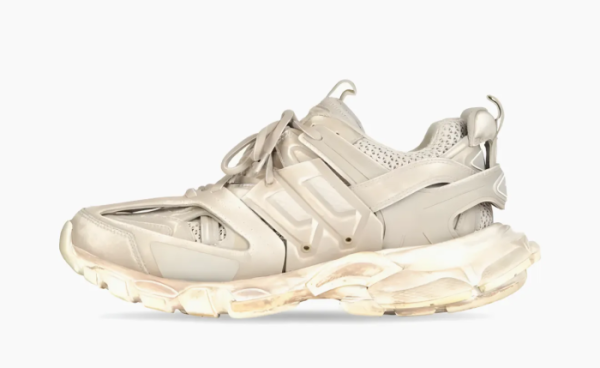 Balenciaga Track 1.0 Sneakers WMNS Faded Beige and White Mesh and Suede Like Fabric 