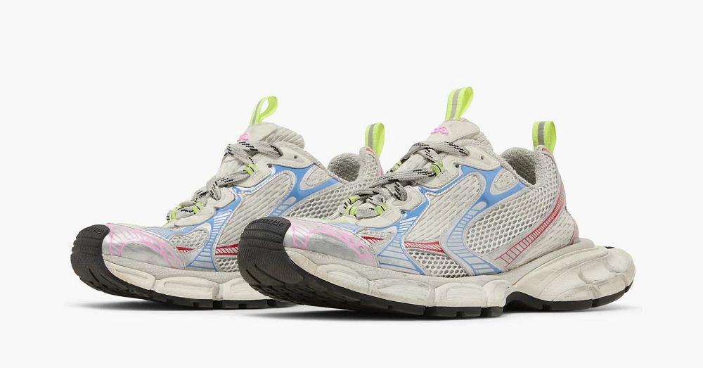 Balenciaga 3XL Sneaker Worn-Out - White Blue Red