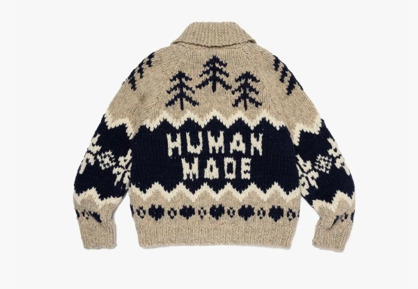 Human Made Polar Bear Cowichian Cardigan Beige 