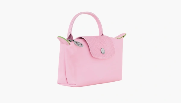 Longchamp Le Pliage Green Pouch With Handle Pink 