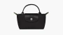 Longchamp Le Pliage Green Handle Pouch Black 