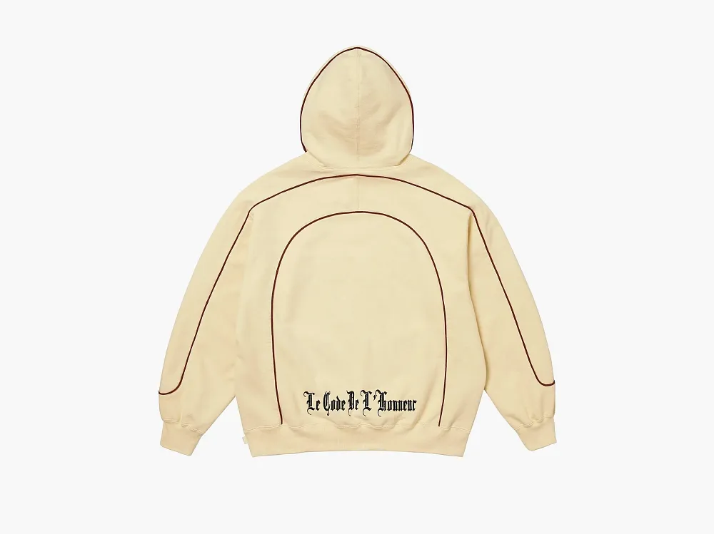 Supreme Curve Piping Hooded Sweatshirt Natural