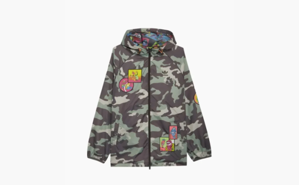 Adidas originals x JEREMY SCOTT Crossover Casual hooded Camouflage Jacket Green 