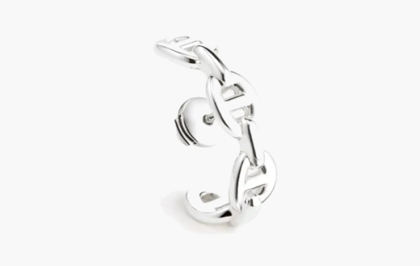 Hermes Single Chaine D'Ancre Enchainee Ear Climber Earring Sterling Silver 