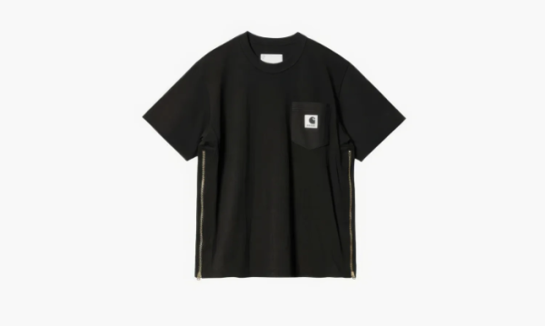 Sacai X Carhartt T-shirt Golden Zip Black 