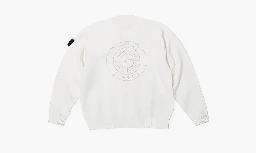 Supreme X Stone Island Cardigan White