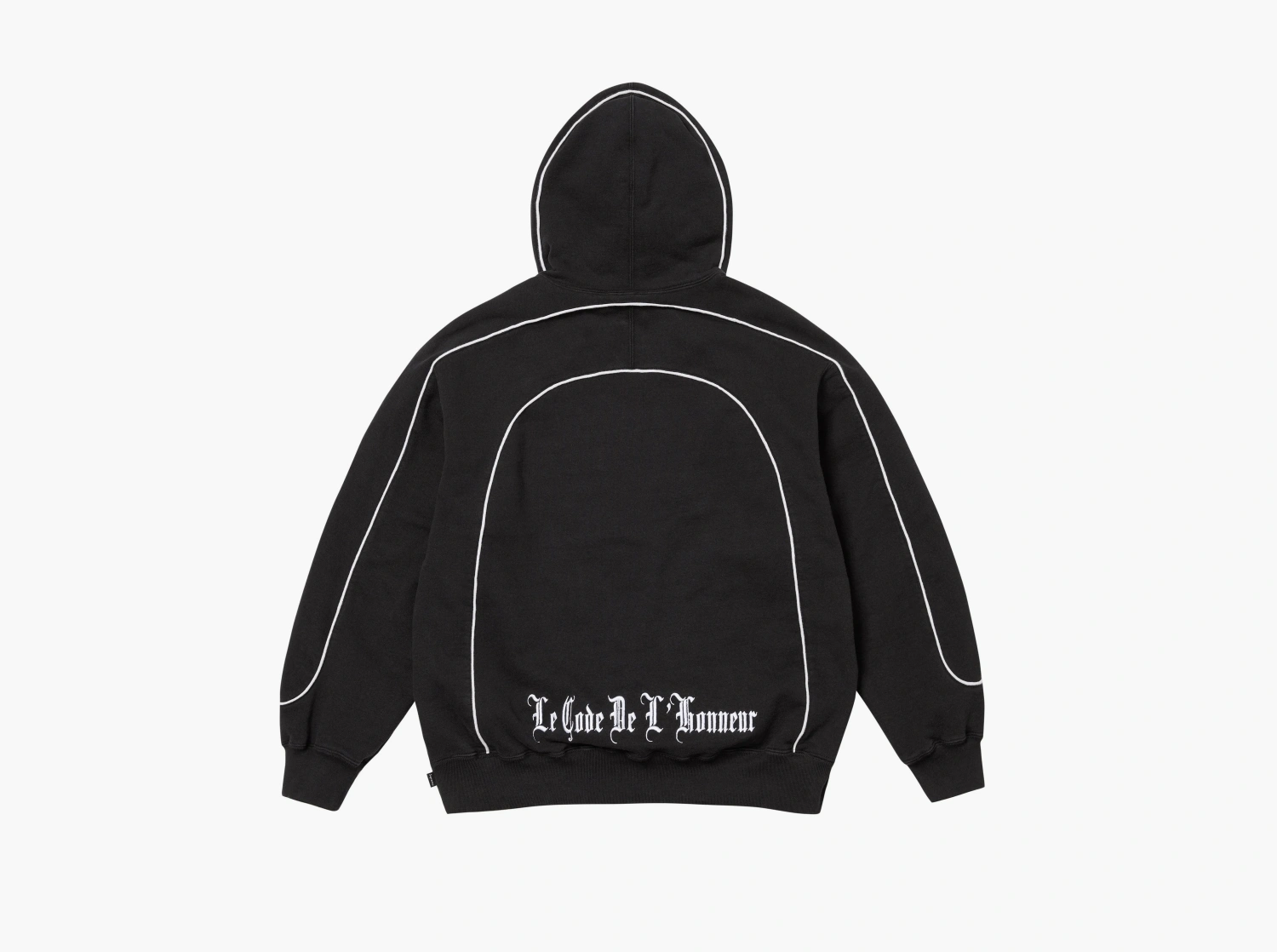 Supreme Curve Piping Hooded Sweatshirt Black 