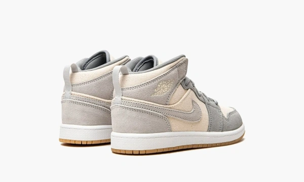 Air Jordan 1 Mid SE PS Coconut Milk Particle Grey 