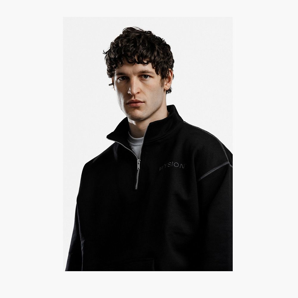 WYSION ZIP SWEATSHIRT ONYX BLACK