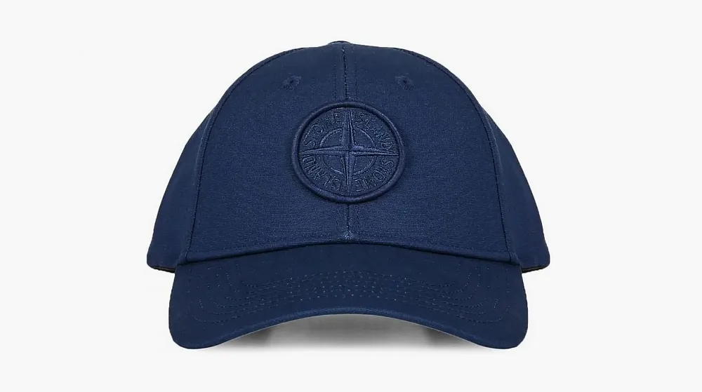 Stone Island Cap with embroidered logo Blue