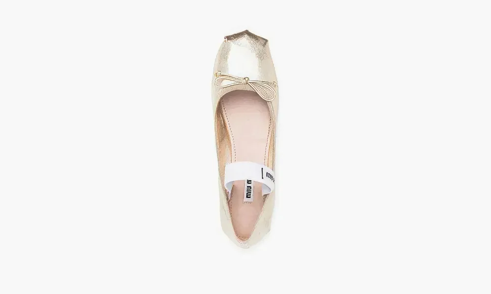 Miu Miu Satin Ballerinas Silver