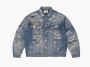 Supreme x MM6 Maison Margiela Distressed Selvedge Denim Trucker Jacket Washed Indigo 