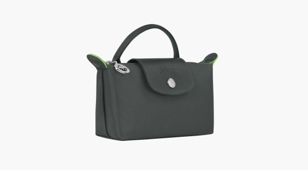 Longchamp Le Pliage Green Handle Pouch Graphite 