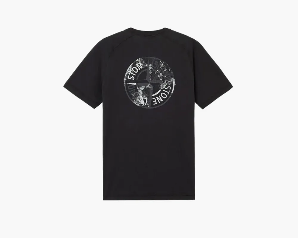 Stone Island Organic Cotton Jersey Slim fit T-Shirt Print Black