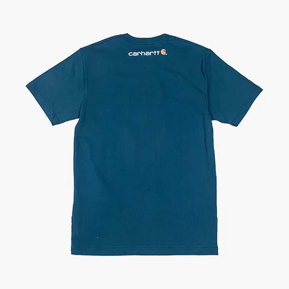 Carhartt Vertical Logo T-Shirt Teal Blue