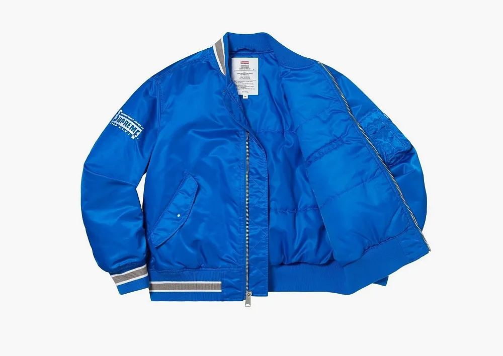 Supreme Second To None MA-1 Jacket Blue