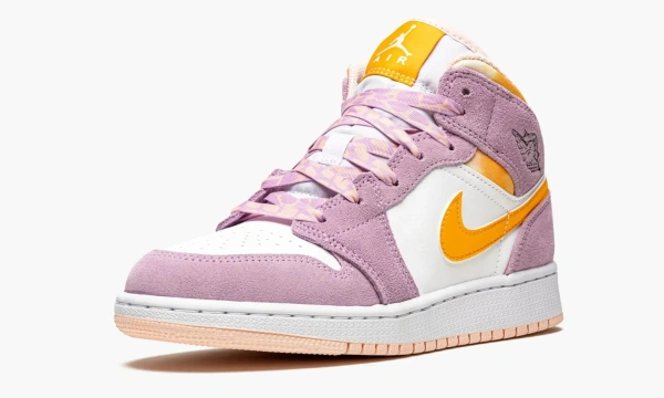 Air Jordan 1 Mid SE GS Arctic Pink University Gold 