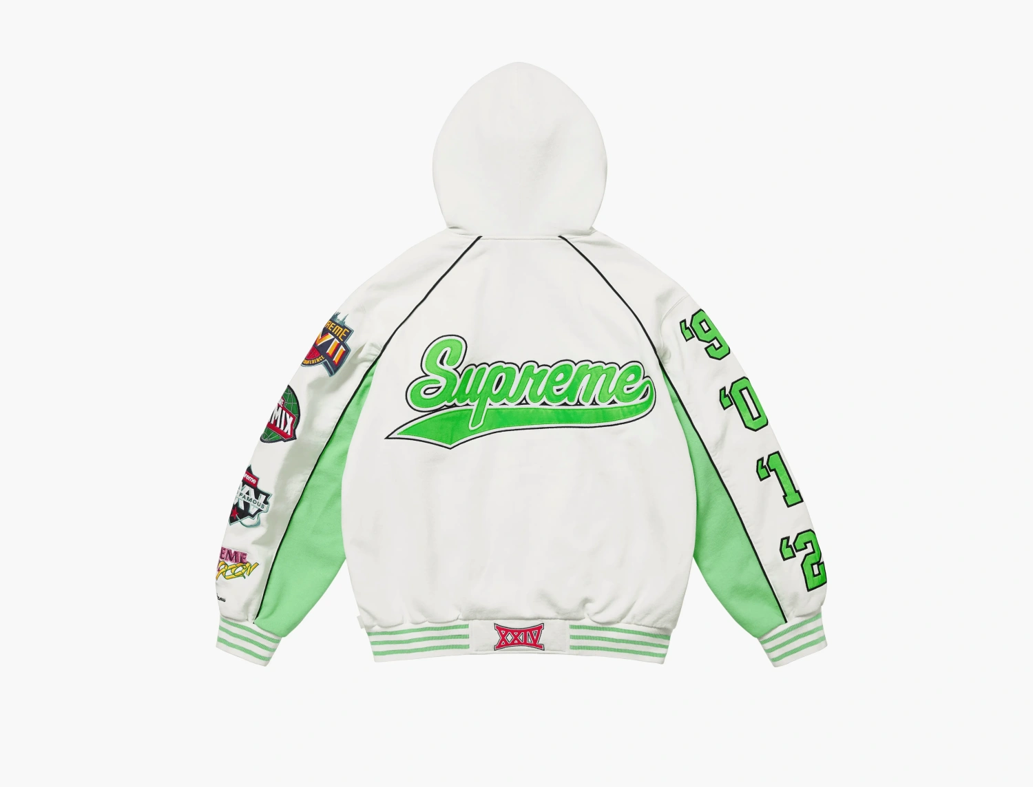 Supreme Playoffs Zip Up Hooded Sweatshirt White 