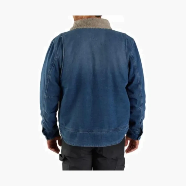 Carhartt 105478 Denim Sherpa-Lined Jacket Relaxed Fit Beech 