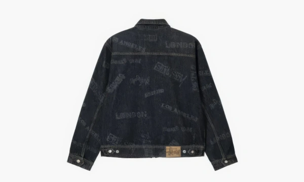 Stussy Worldwide Zip Work Jacket Black  Stussy Worldwide Zip Work Jacket Black