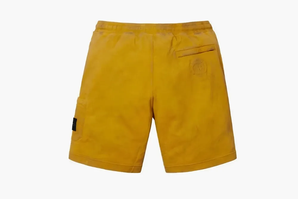 Supreme x Stone Island Sweatshorts Yellow