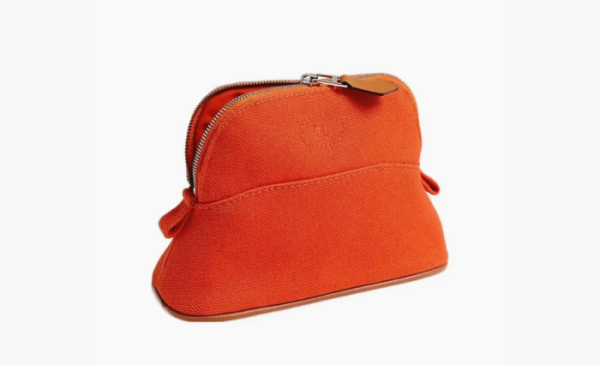 HERMES Bolide Canvas Bowling Bag Orange 