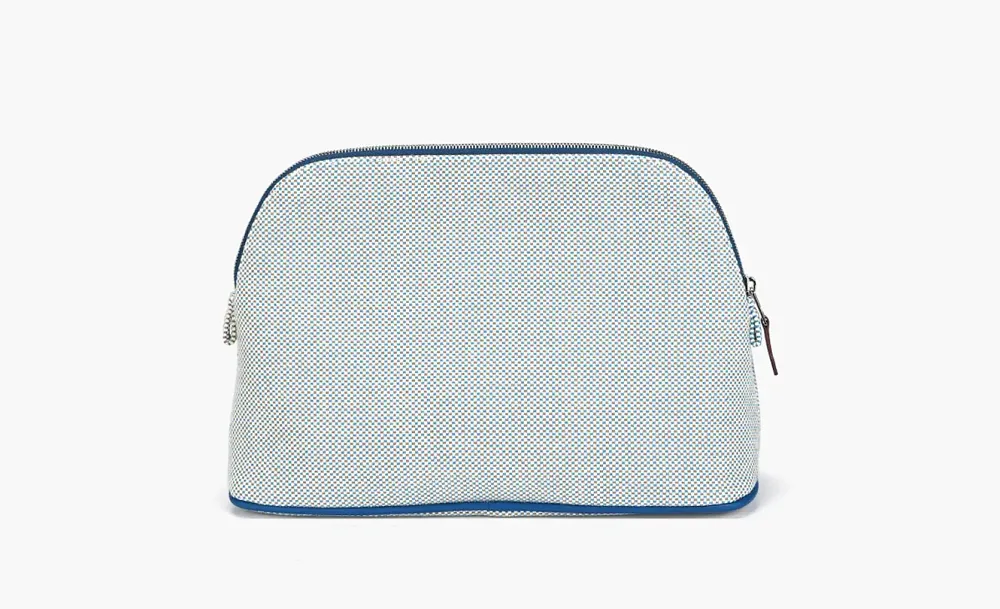 HERMES Bolide handbag in Cotton Cyan Blue & Gray